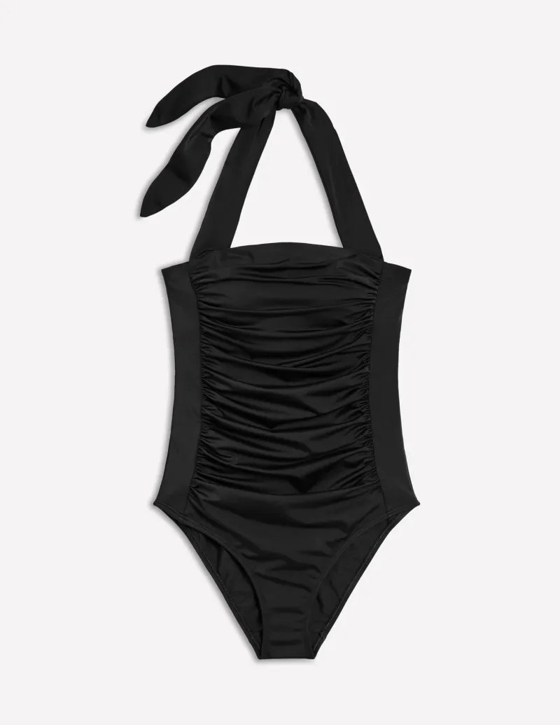 Swimwear-Boden Kythira Ruched Swimsuit- Black