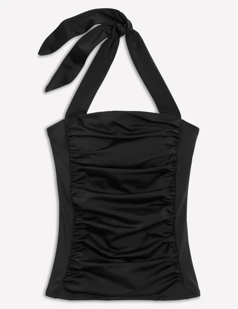 Swimwear-Boden Kythira Ruched Tankini- Black