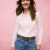 Shirts | Tops & Blouses-Boden Lace Insert Shirt- White