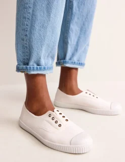 Flats | Nightwear & Lougewear-Boden Laceless Canvas Sneakers- Ivory