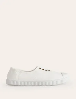 Flats | Nightwear & Lougewear-Boden Laceless Canvas Sneakers- Ivory