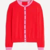 Sweaters & Cardigans-Boden Lara Relaxed Cotton Cardigan-High Risk Red, Carmine Rose HighRiskRed,CarmineRose