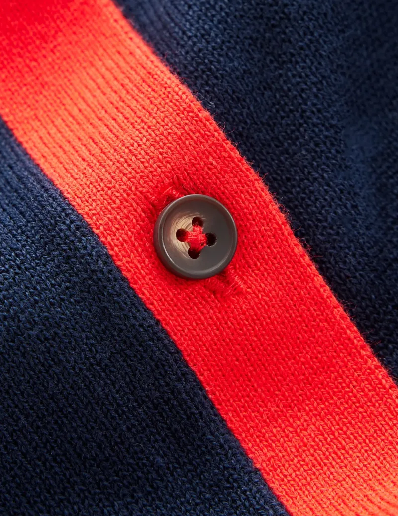 Sweaters & Cardigans-Boden Lara Relaxed Cotton Cardigan-Navy, Poppy Red Navy,PoppyRed