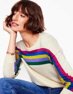 Sweaters & Cardigans-Boden Lara Relaxed Cotton Jumper-Rainbow Curve Knit RainbowCurveKnit