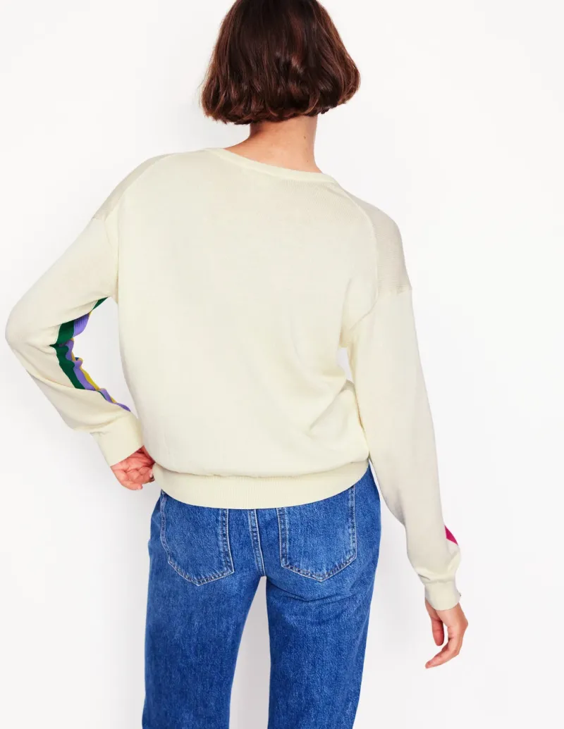 Sweaters & Cardigans-Boden Lara Relaxed Cotton Jumper-Rainbow Curve Knit RainbowCurveKnit