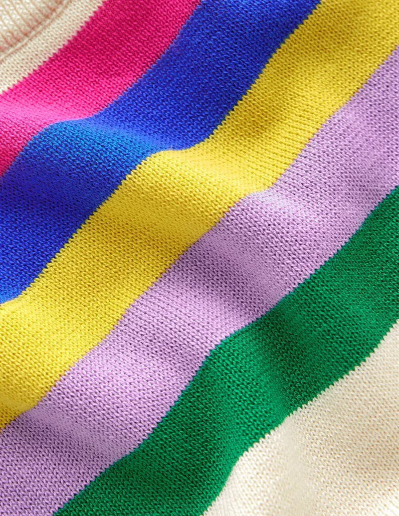 Sweaters & Cardigans-Boden Lara Relaxed Cotton Jumper-Rainbow Curve Knit RainbowCurveKnit