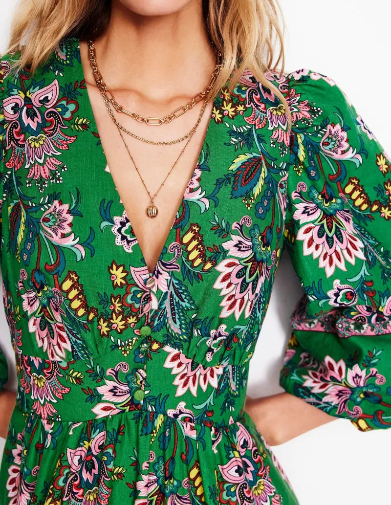 Jewelry-Boden Layered Drop Chain Necklace- Gold