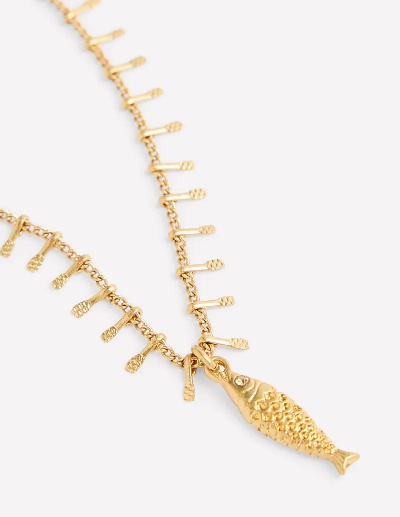 Jewelry-Boden Layering Charm Necklace- Fish
