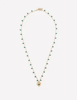 Jewelry-Boden Layering Charm Necklace-Green Heart GreenHeart
