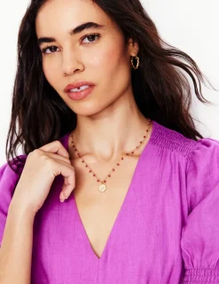 Jewelry-Boden Layering Charm Necklace- Pink