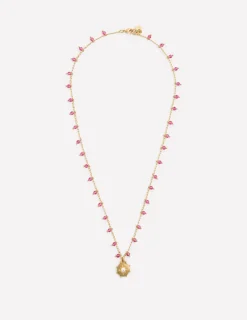 Jewelry-Boden Layering Charm Necklace- Pink