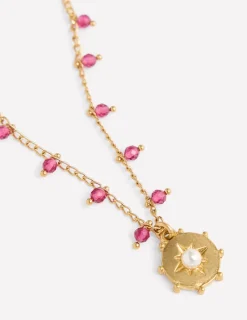Jewelry-Boden Layering Charm Necklace- Pink
