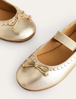 Shoes, Sneakers & Boots-Boden Leather Ballet Flat-Gold Metallic GoldMetallic