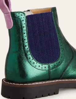 Shoes, Sneakers & Boots-Boden Leather Chelsea Boots-Metallic Green MetallicGreen