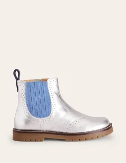 Shoes, Sneakers & Boots-Boden Leather Chelsea Boots- Silver