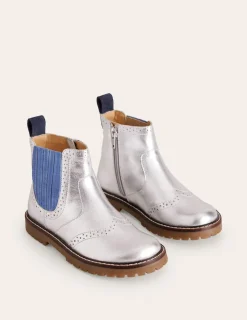 Shoes, Sneakers & Boots-Boden Leather Chelsea Boots- Silver