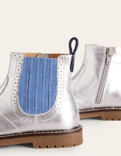 Shoes, Sneakers & Boots-Boden Leather Chelsea Boots- Silver
