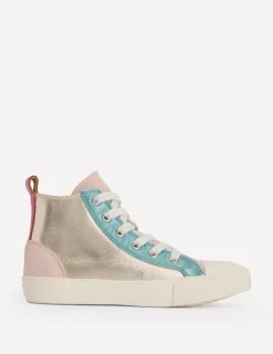 Shoes, Sneakers & Boots-Boden Leather Metallic High Tops-Multi Metallic MultiMetallic