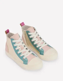 Shoes, Sneakers & Boots-Boden Leather Metallic High Tops-Multi Metallic MultiMetallic