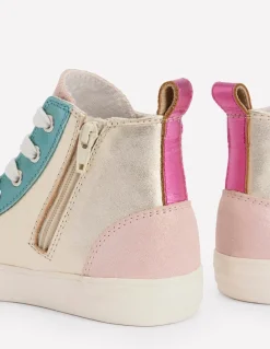Shoes, Sneakers & Boots-Boden Leather Metallic High Tops-Multi Metallic MultiMetallic