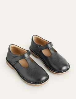 Shoes, Sneakers & Boots-Boden Leather T-bar Flats- Black