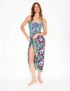 Swimwear-Boden Lefkada Square Neck Swimsuit-Multi, Meadow Paisley Multi,MeadowPaisley