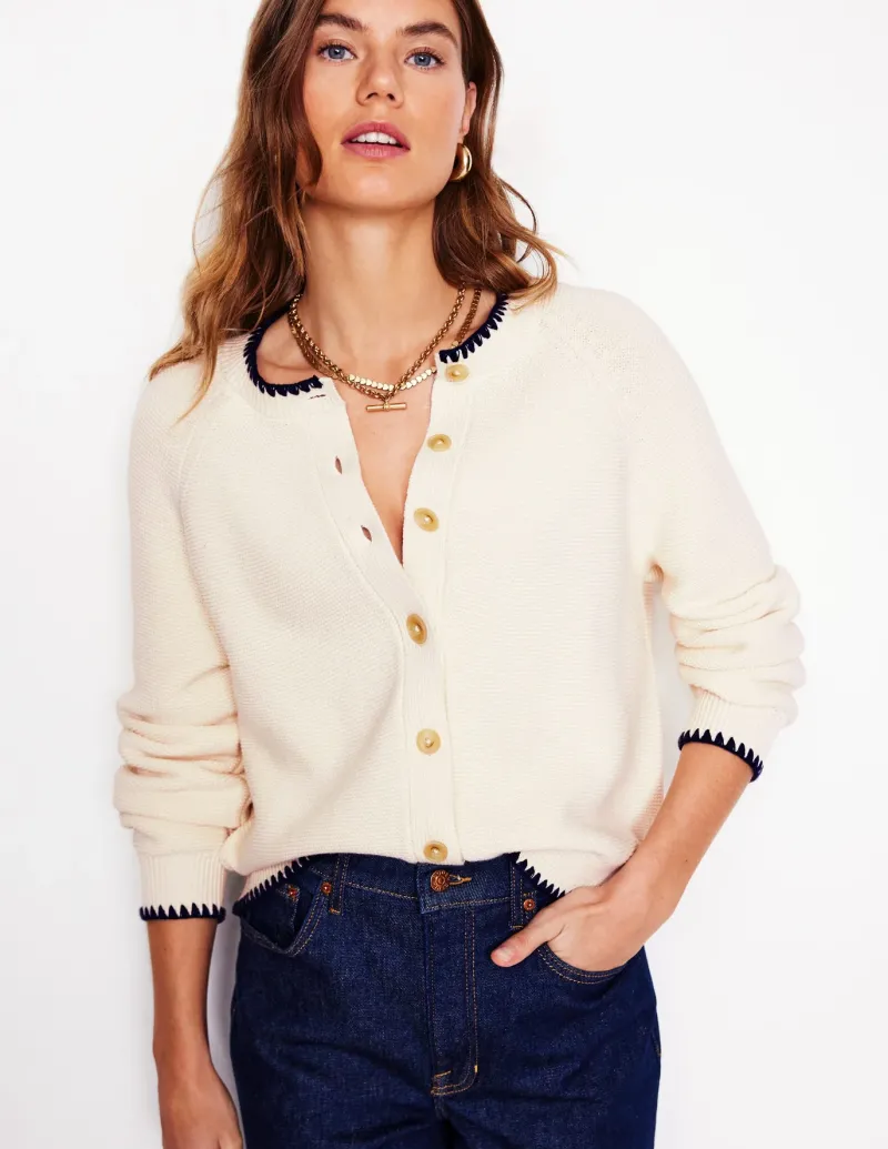 Sweaters & Cardigans-Boden Lena Stitch Detail Cardigan-Warm Ivory WarmIvory