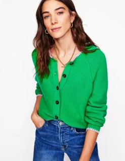 Sweaters & Cardigans-Boden Lena Stitch Detail Cardigan-Rich Emerald RichEmerald