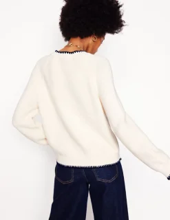 Sweaters & Cardigans-Boden Lena Stitch Detail Sweater-Warm Ivory WarmIvory