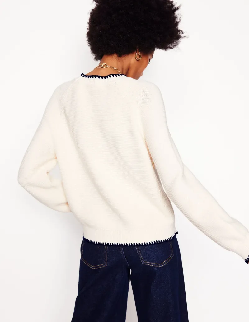 Sweaters & Cardigans-Boden Lena Stitch Detail Sweater-Warm Ivory WarmIvory