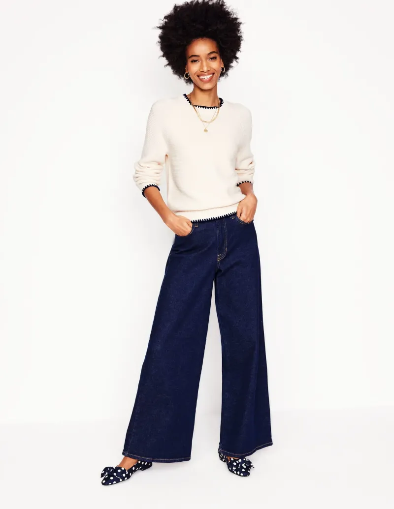 Sweaters & Cardigans-Boden Lena Stitch Detail Sweater-Warm Ivory WarmIvory