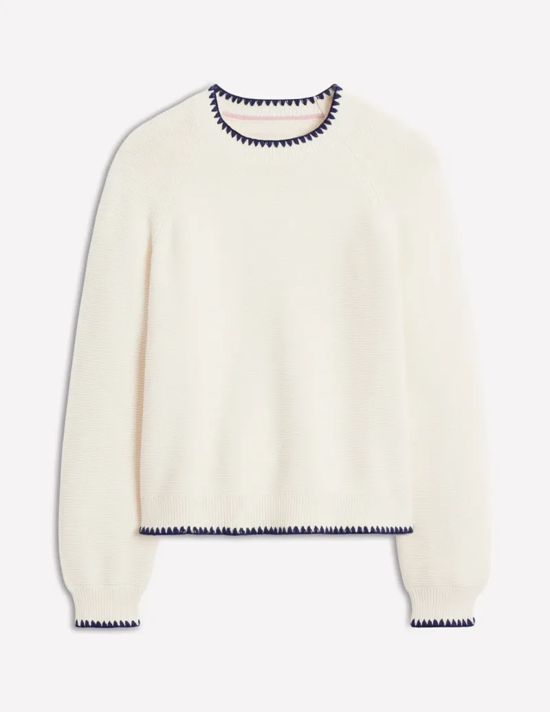 Sweaters & Cardigans-Boden Lena Stitch Detail Sweater-Warm Ivory WarmIvory