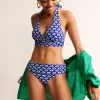 Swimwear-Boden Levanzo Fold Bikini Bottoms-Surf The Web, Foliage Geo SurfTheWeb,FoliageGeo