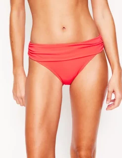 Swimwear-Boden Levanzo Fold Bikini Bottoms-Coral Punch CoralPunch