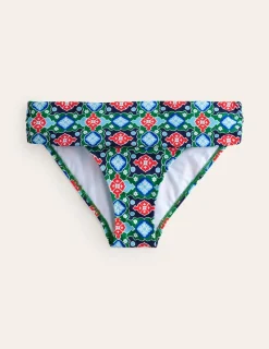 Swimwear-Boden Levanzo Fold Bikini Bottoms-Green Tambourine, Coastal Tile GreenTambourine,CoastalTile
