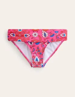 Swimwear-Boden Levanzo Fold Bikini Bottoms-Pink, Botanical Wave Pink,BotanicalWave