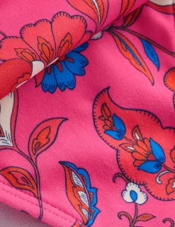 Swimwear-Boden Levanzo Fold Bikini Bottoms-Pink, Botanical Wave Pink,BotanicalWave