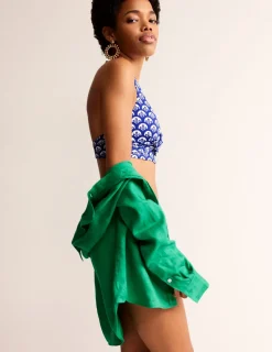 Swimwear-Boden Levanzo Halter Bikini Top-Surf The Web, Foliage Geo SurfTheWeb,FoliageGeo
