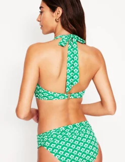 Swimwear-Boden Levanzo Halter Bikini Top-Green Cloud Terrace GreenCloudTerrace