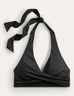 Swimwear-Boden Levanzo Halter Bikini Top- Black