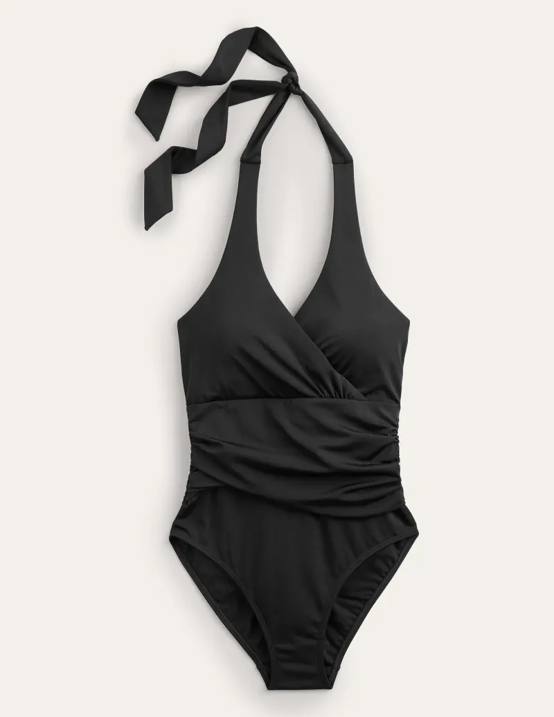 Swimwear-Boden Levanzo Halter Swimsuit- Black