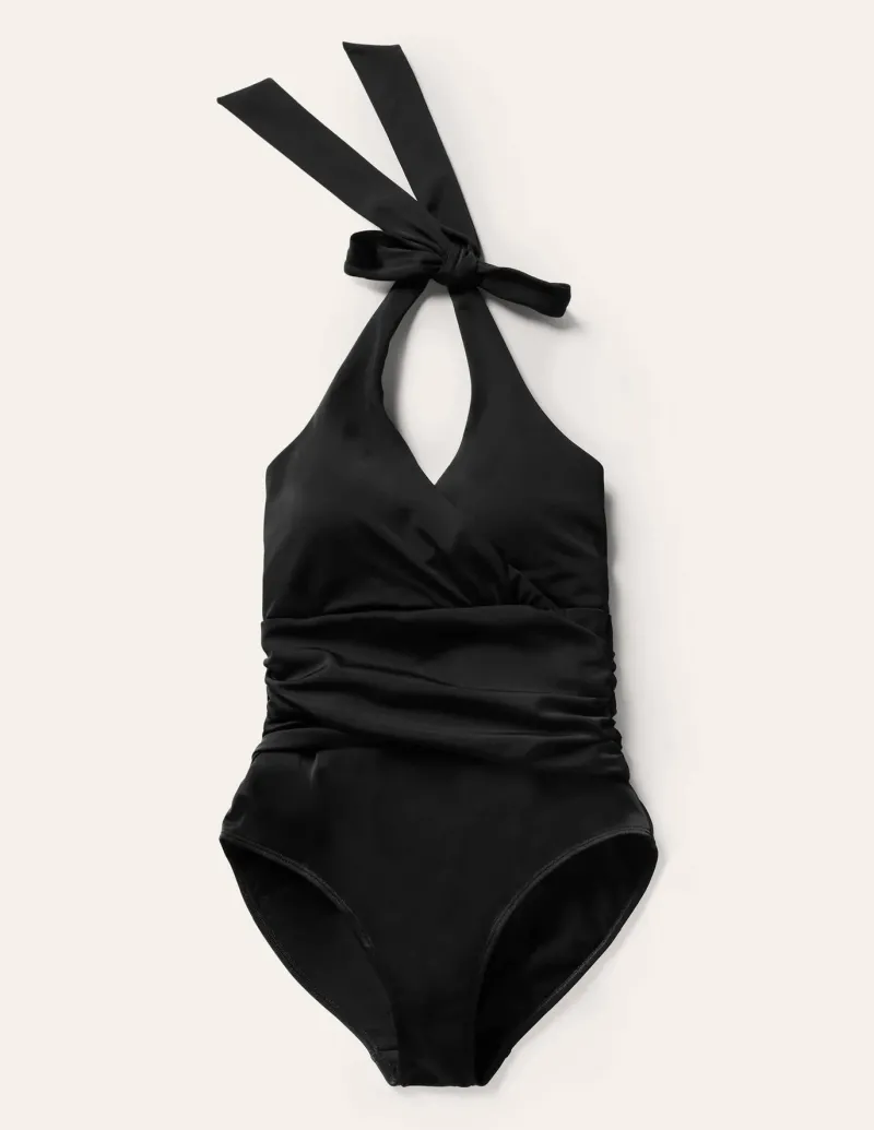 Swimwear-Boden Levanzo Halter Swimsuit- Black