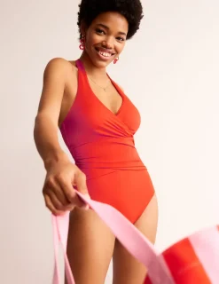 Swimwear-Boden Levanzo Halter Swimsuit- Fiesta