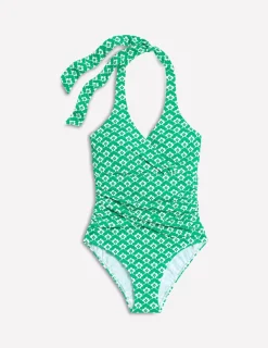 Swimwear-Boden Levanzo Halter Swimsuit-Green Cloud Terrace GreenCloudTerrace