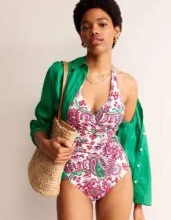 Swimwear-Boden Levanzo Halter Swimsuit-Multi, Fantastical Multi,Fantastical