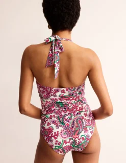 Swimwear-Boden Levanzo Halter Swimsuit-Multi, Fantastical Multi,Fantastical