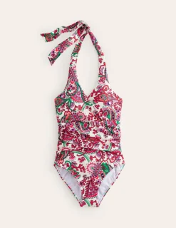 Swimwear-Boden Levanzo Halter Swimsuit-Multi, Fantastical Multi,Fantastical