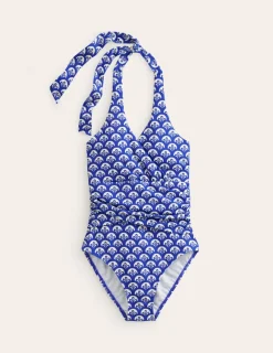 Swimwear-Boden Levanzo Halter Swimsuit-Surf The Web, Foliage Geo SurfTheWeb,FoliageGeo