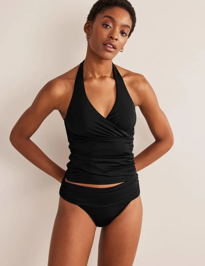 Swimwear-Boden Levanzo Halter Tankini Top- Black