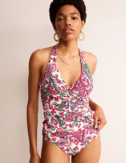 Swimwear-Boden Levanzo Halter Tankini Top-Multi, Fantastical Multi,Fantastical